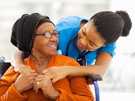 Nurse with patient